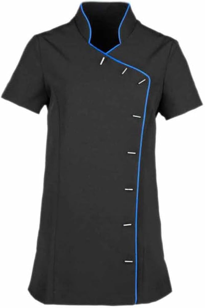 IBEX Beauty Piping Style Tunics Spa Salon Beautician Tunic Nail Massage Therapist Health Work Uniform