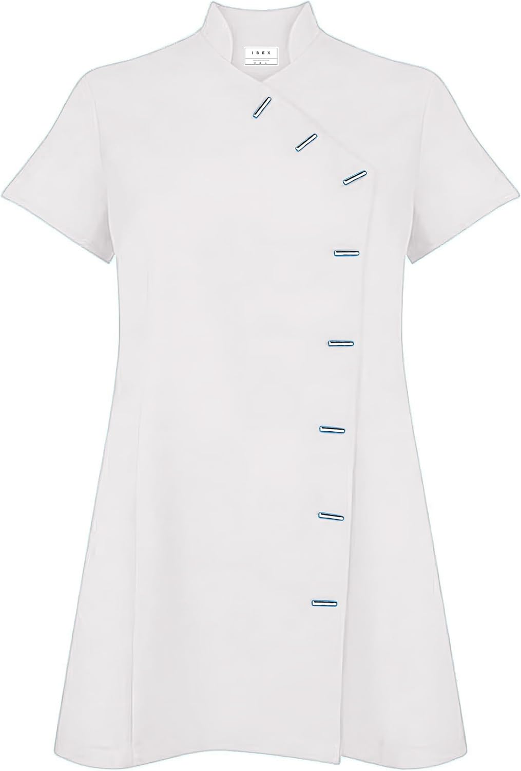 Ibex Beauty Tunic Spa Salon Beautician Tunic Nail Massage Therapist Uniform (Sky Blue, Teal, White)