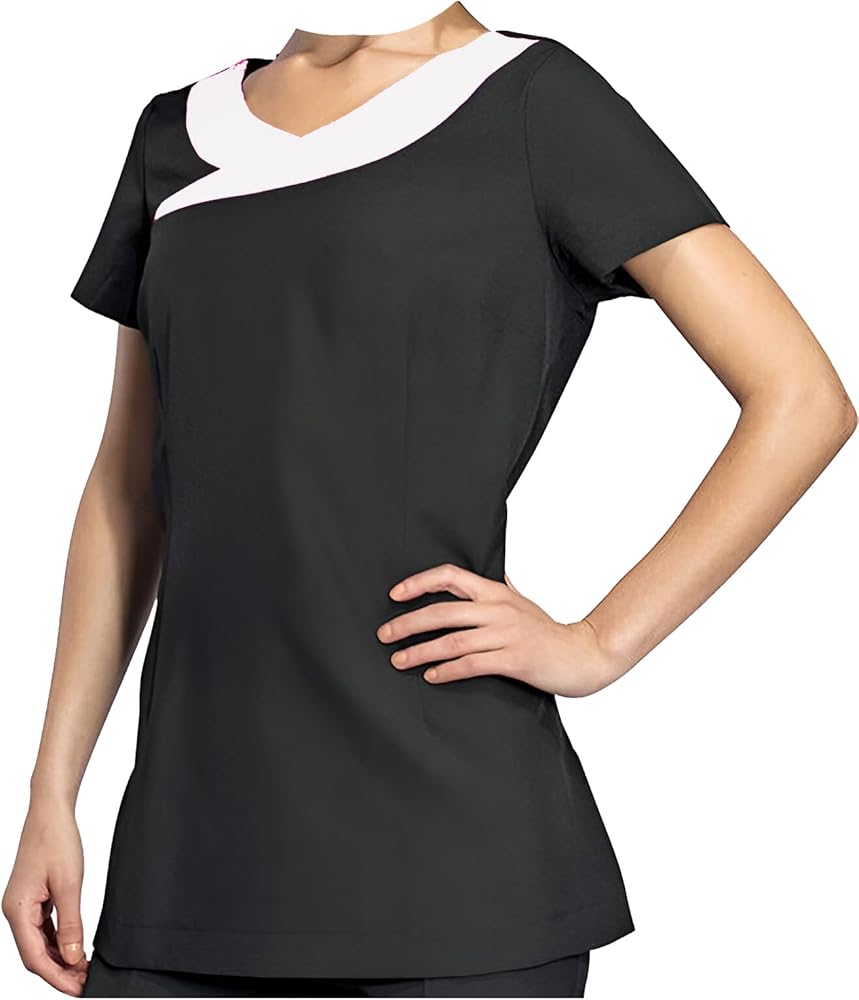 IBEX Beauty Cross Neck Tunics Spa Salon Beautician Tunic Nail Massage Therapist Health Work Uniform