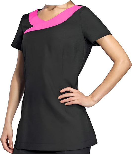 IBEX Beauty Cross Neck Tunics Spa Salon Beautician Tunic Nail Massage Therapist Health Work Uniform